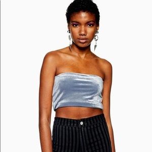 Topshop velvet bandeau top